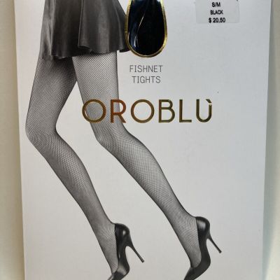 Oroblu Black Fishnet Tights Tricot S/M Italian New Old Stock Unopened